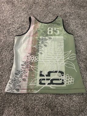 Athletic Works Green Graphic Tank Top with Black Trim